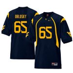 Men's West Virginia Mountaineers NCAA #65 Tyler Orlosky Navy Authentic Nike Retro Stitched College Football Jersey UQ15C82QF